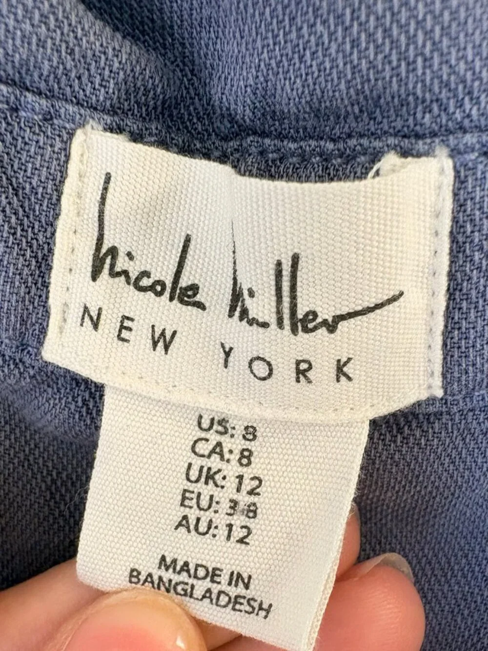 Nicole Miller New York Blue Utility Sleeveless Drawstring Romper Size 8